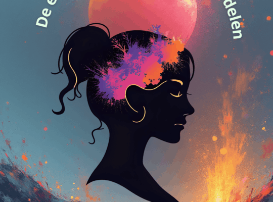 Vrouw in balans en reflectie, symbool voor de essentie van vrouw zijn en innerlijke kracht.